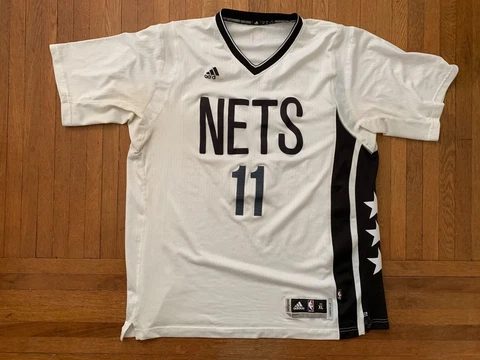 Sleeved Brook Lopez Adidas Swingman Men's XL Brooklyn Nets Jersey Sleeves White Cover