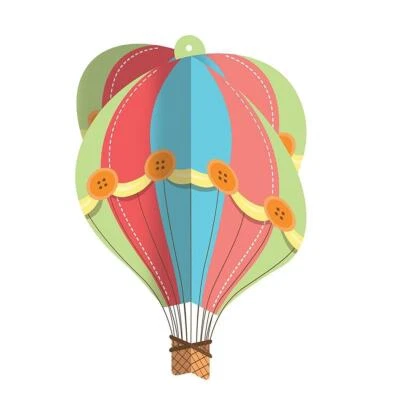 Up, Up & Away Hot Air Balloon Baby Shower Birthday Party Hanging Decoration - Image 1 of 2