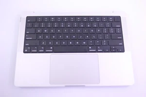 Apple MacBook Pro 14in M1 Pro 2021 A2442 Keyboard Palmrest Silver GRADE C - Picture 1 of 3