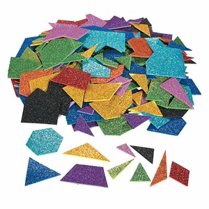 Glitter Foam Geometric Self-Adhesive Shapes - Craft Supplies - 1000 Pieces - Picture 1 of 2