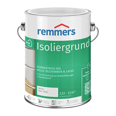 REMMERS Isoliergrund Sperrgrund Holz-Grundierung 2.5L RAL 9016 WEISS - Bild 1 von 2