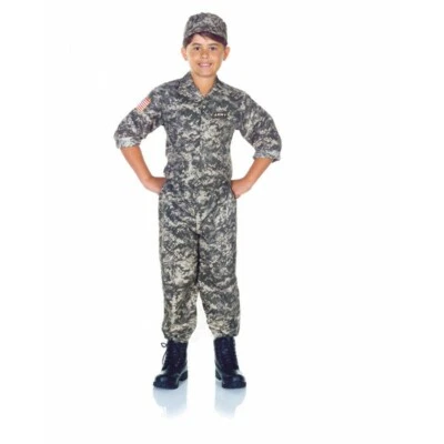 Underwraps Army Camouflage Soldier Uniform Childrens Halloween Costume 26287 - Image 1 of 3