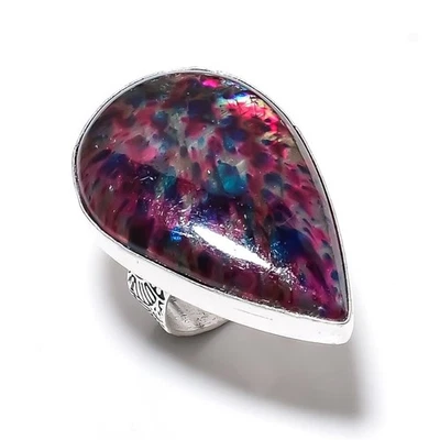 Multi Labradorite Gemstone 925 Sterling Silver Gift Jewelry Ring Size 8 f525 - Image 1 of 4