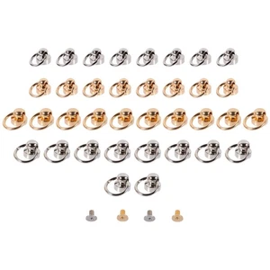  40 set borchie per rivetti in ottone vite posteriore anello a testa tonda - Foto 1 di 12