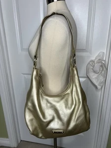 Michael Kors Hobo Bag Schultertasche Pebbled Leather Metalic Gold - Bild 1 von 17