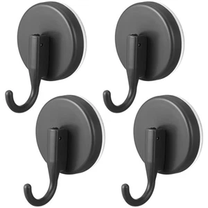 Towel Hooks for Bathroom: Suction Cup Towel Hooks Wall Mount Towel Holder Bla... - Picture 1 of 9