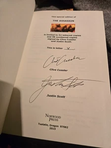 Clive Cussler THE ASSASSIN 1st/1st NORWOOD SIGNED x 2 Lettered w/ Slipcase NEW - Picture 1 of 5