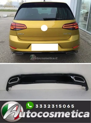 EXTRACTOR DE PARACHOQUES DIFUSOR TRASERO OVALADO R-LINE PARA VW GOLF 7.5* - Imagen 1 de 4