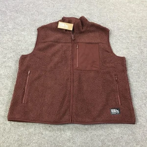 Eddie Bauer Vest Womens 2XL Mahogany WR Chilali Full Zip Sherpa Fleece Pockets - Picture 1 of 14
