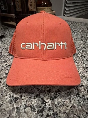 Carhartt Force Canvas Mesh Snapback Cap Hat Adjustable Orange & White - Image 1 of 4