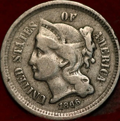 1866 Philadelphia Mint Three Cent Coin - Image 1 of 2