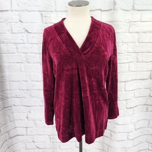 Talbots Women Crushed Velvet Top LP Whimsigoth Jewel Tone Career Office Romantic - Picture 1 of 8