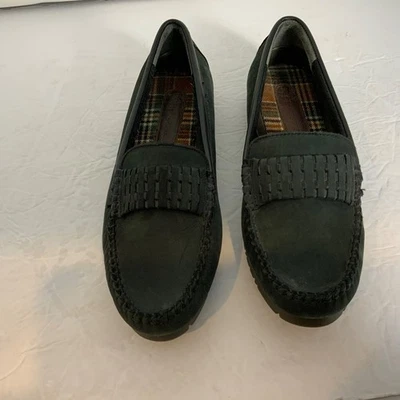 Hush Puppies Women's 9.5 EW Loafers Leather Suede  Slip-On dark green/black - Image 1 of 4