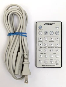 Telecomando originale Bose Wave Music System AWRCC1 AWRCC2 radio/CD bianco OEM + cavo - Foto 1 di 3