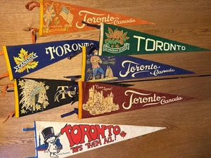 Lot Of Vintage Souvenir Pennants TorontoCities Landmarks Tourist 70s Canada - Picture 1 of 8