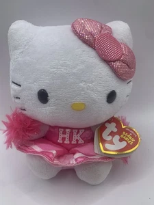 Ty Hello Kitty Sanrio Plush 6” Cheerleader Pink Bow Pom Poms Stuffed Animal TA - Picture 1 of 7