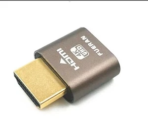 Grey 4K HDMI Dummy Adapter Virtual Plug Headless Display Emulator UHD - Picture 1 of 8