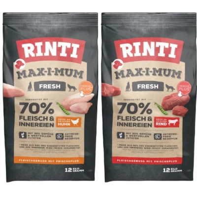 RINTI MAX-I-MUM mit Rind 12 kg + mit Huhn 12 kg getreidefrei adulte Hunde - Bild 1 von 3