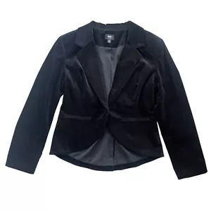 Mossimo Stretch Damen Gr. M Schwarz Samt Einknopf Smoking Blazer Sakko 0932 - Bild 1 von 23