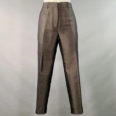 Pantalones de vestir HAIDER ACKERMANN talla 6 gris plata lana seda cigarrillo Foto 1 de 4
