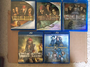 Pirates of The Caribbean 1, 2, 3, 4 & 5 Dead Men Tell No Tales Blu-Ray 5 Movies