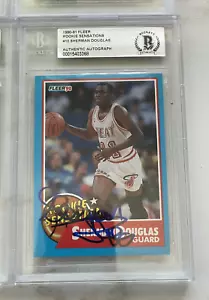 1990 Fleer Rookie Sensation Sherman Douglas signierte RC-Karte #10 (BAS) - Bild 1 von 2