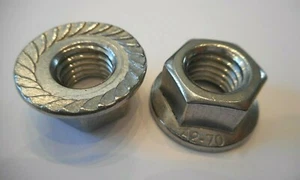 Sechskantmuttern mit Flansch und UKV  M4 bis M12  A2 INOX Flanschmuttern DIN6923 - Bild 1 von 1