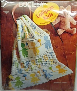 Bucilla Lutscher Decke Kinder Häkelset #7873 Ein Kindertraum wird wahr 30x44 - Bild 1 von 7