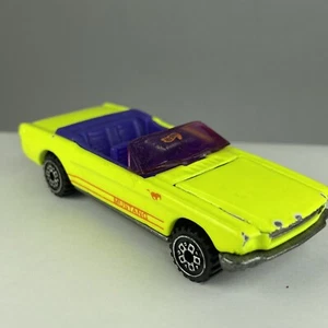 1983 Hot Wheels '65 Ford Mustang Convertible Neon Yellow Double Barrel Playset - Picture 1 of 10