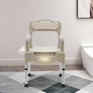 Silla de inodoro cómoda asiento de baño ajustable en altura de alta resistencia 250 kg adulto mayor - Imagen 1 de 20