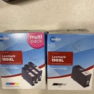 NEW Lexmark 150XL High Yield TriColor Ink Multipack & Black Sealed Meijer Brand - Picture 1 of 2