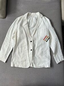 The Academy Brand Men’s White Linen Suit Jacket Blazer Size Large NEW WITH TAGS!
