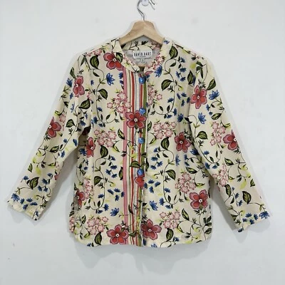 Top David Dart Mujer S Petites Multicolor Floral Abotonado Hecho en EE. UU. *Leer Foto 1 de 4