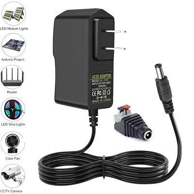 AC DC 12V 1A 1 Amp Power Supply Adapter Charger Transformer 5028 LED Stripe CCTV - Image 1 of 4