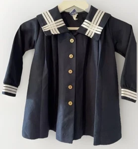 Túnica marinera plisada vintage RGee Originals azul marino y blanco niños pequeños 5 - Imagen 1 de 7