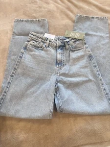 H & M Loose Straight High Waist Size 2  Blue Jeans & Denim Made In Bangladesh  - Picture 1 of 12