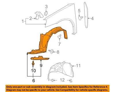 Guardabarros delantero derecho Pontiac GM OEM G6 20815093 Foto 1 de 2