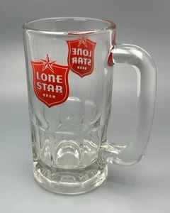 Lone Star Beer Heavy Glass Mug / Vtg Tavern Advertising/ Man Cave Bar Decor Gift - Picture 1 of 10