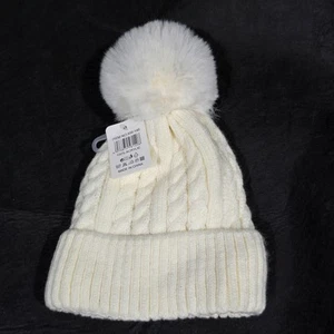 NWT Kids Unisex One Size Knitted Winter Beanie With Pom Pom Fleece Lined Gorro - Picture 1 of 7