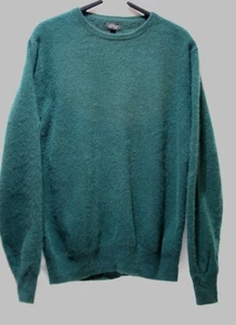 J Crew 100% Cashmere Hunter Green Crewneck Sweater Womens L Classic Soft Cozy - Picture 1 of 6