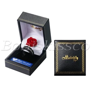 Men's 8mm Black Titanium Ring Cubic Zirconia Engagement Wedding Band Comfort Fit - Picture 1 of 8