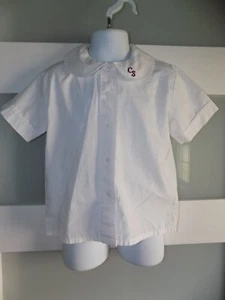 Universal School Uniform White Peter Pan Collar Short Sleeve Blouse Size 4 Girl - Picture 1 of 3