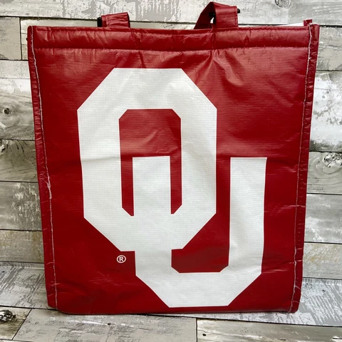 Oklahoma Sooners Collage Football Insulated Cooler Reusable Tote Bag Cover