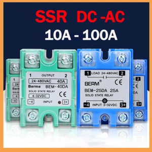 SSR Solid State Relay 10A - 100A Single Phase 4-32V DC / 4-32V DC 24-480V AC - Picture 1 of 25
