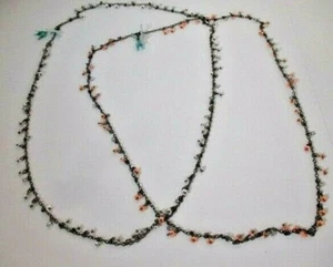 Anthropologie Women's white pink Flower Crystal Tulip Necklace NIP 49 SET 2 - Picture 1 of 9