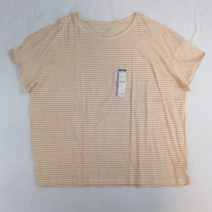 Terra & Sky Relaxed Crew Tee Striped Plus Size 2X (20w-22w) Crew Neck - Picture 1 of 4