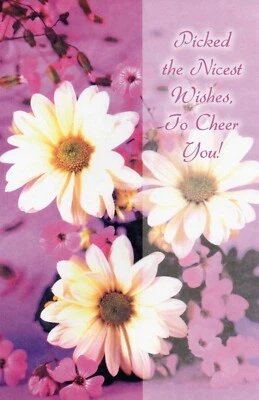 Bonita tarjeta GET WELL, desea animarte flores por saludos populares + sobre Foto 1 de 4