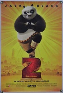 KUNG FU PANDA 2 DS ORIGINAL ENROLLADO UNA HOJA PÓSTER JACK NEGRO (2011) - Imagen 1 de 1