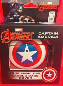 AVENGERS CAPTAIN AMERICA Soft Silicone Earbud CASE COVER 1/2 |With Keychain NEW - Picture 1 of 3