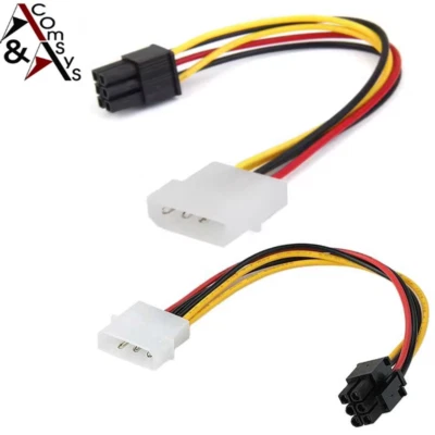 Adapter Kabel 4Pin Molex IDE auf 6 Pin PCI-E PCI Express Stromkabel Grafikkarte - Bild 1 von 4